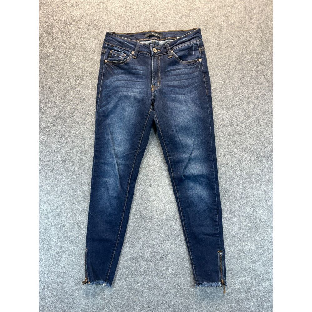Kancan Jeans Women's 26 Skinny Mid Rise Ankle Skinny Zipper Hem Stretch Pants
